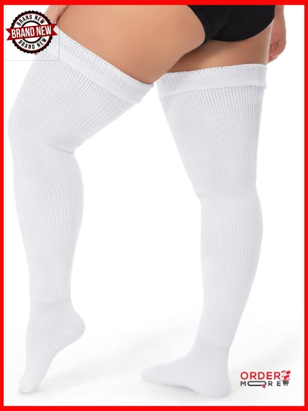 Plus Size Thigh High Cable Knit Socks with Garter Belt